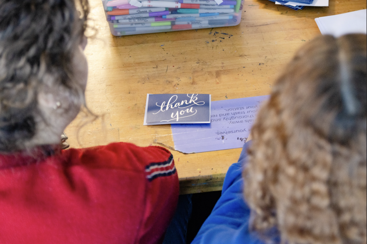 Alongside the supply packages, students also wrote thankful notes to teachers.